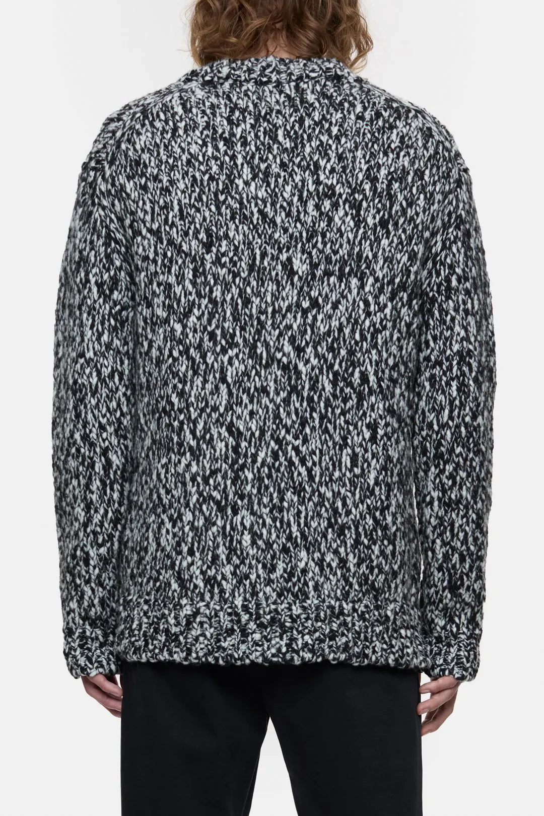 Wool Blend Cardigan - Black Marl