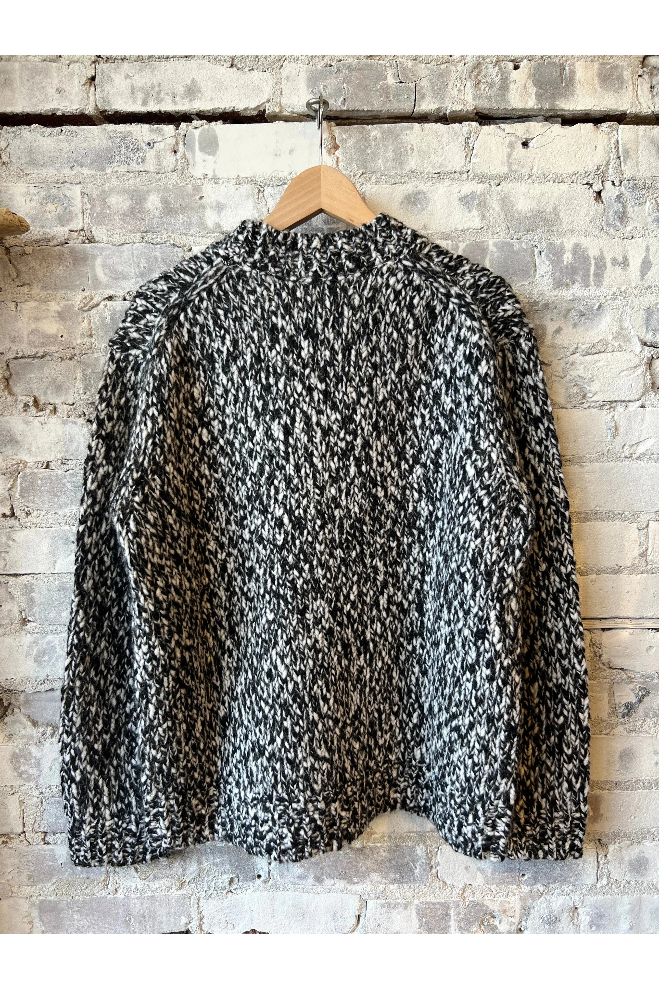 Wool Blend Cardigan - Black Marl