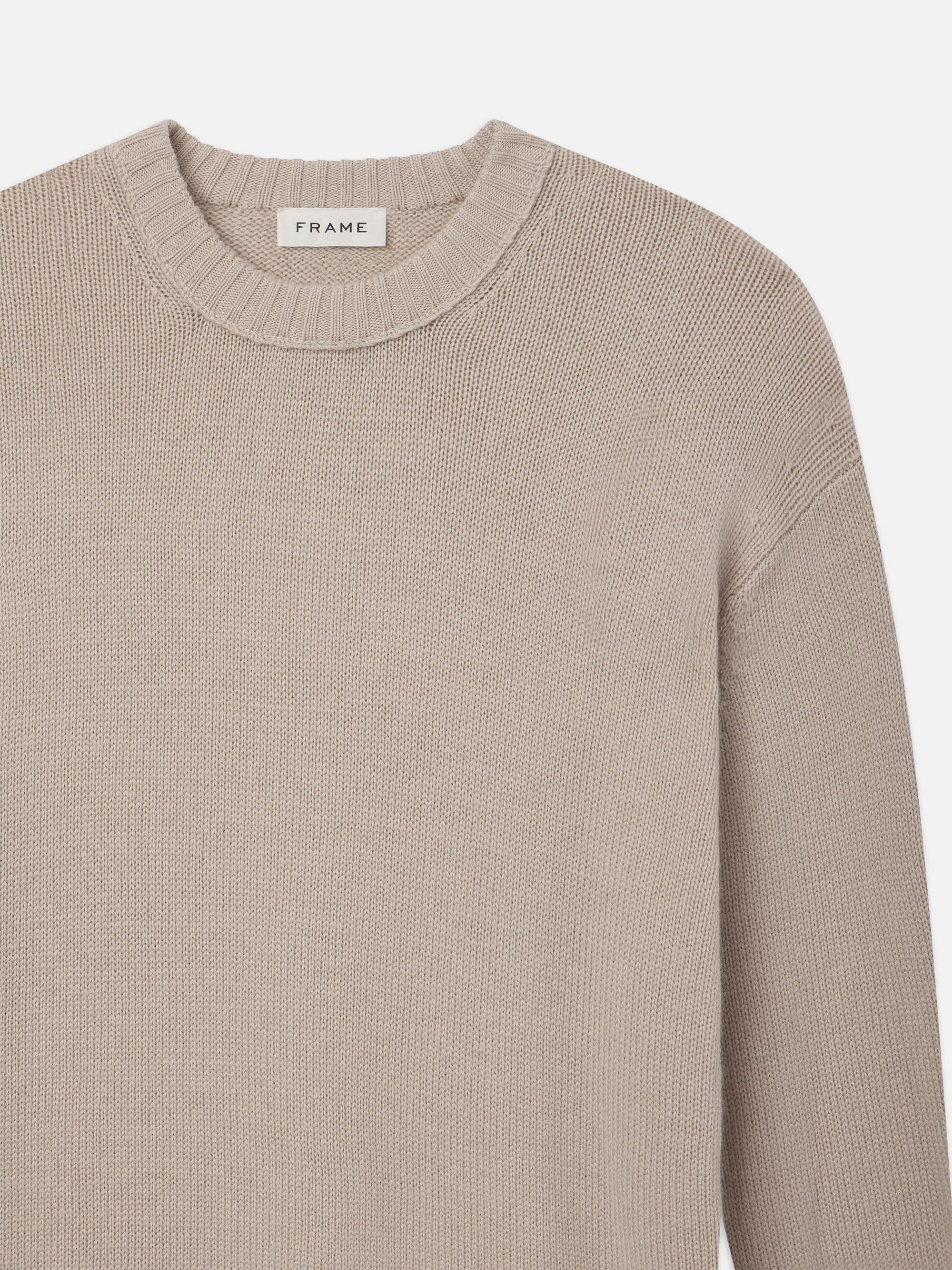 Woolen Cashmere Blend Sweater -- Grey Beige