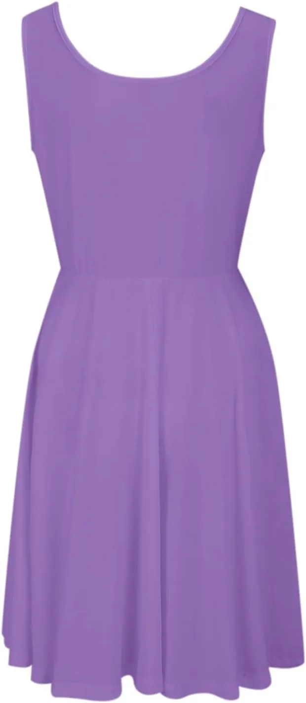 XOWRTE Women's 2025 Summer Sleeveless Sundress Casual Spring Beach Vacation Crewneck Shift Swing Tank Dress Solid Mini Dress