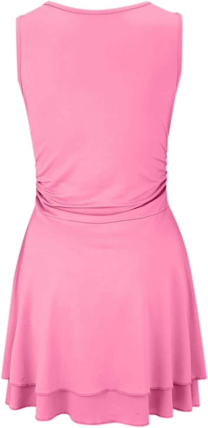 XOWRTE Women's Sexy Square Neck Mini Dress Ruffle Tight Short Bodycon Cocktail Dress Evening Dresses Party Sundress Clubwear