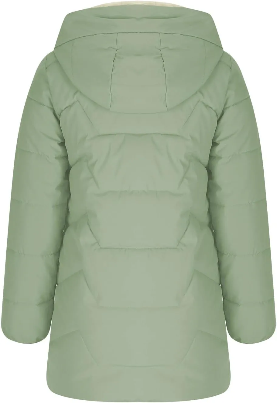 YRAETENM Womens Puffer Jacket Warm Long Zip up Hooded down Coats Heavyweight Quilted Coat Winter Outerwear with Pockets