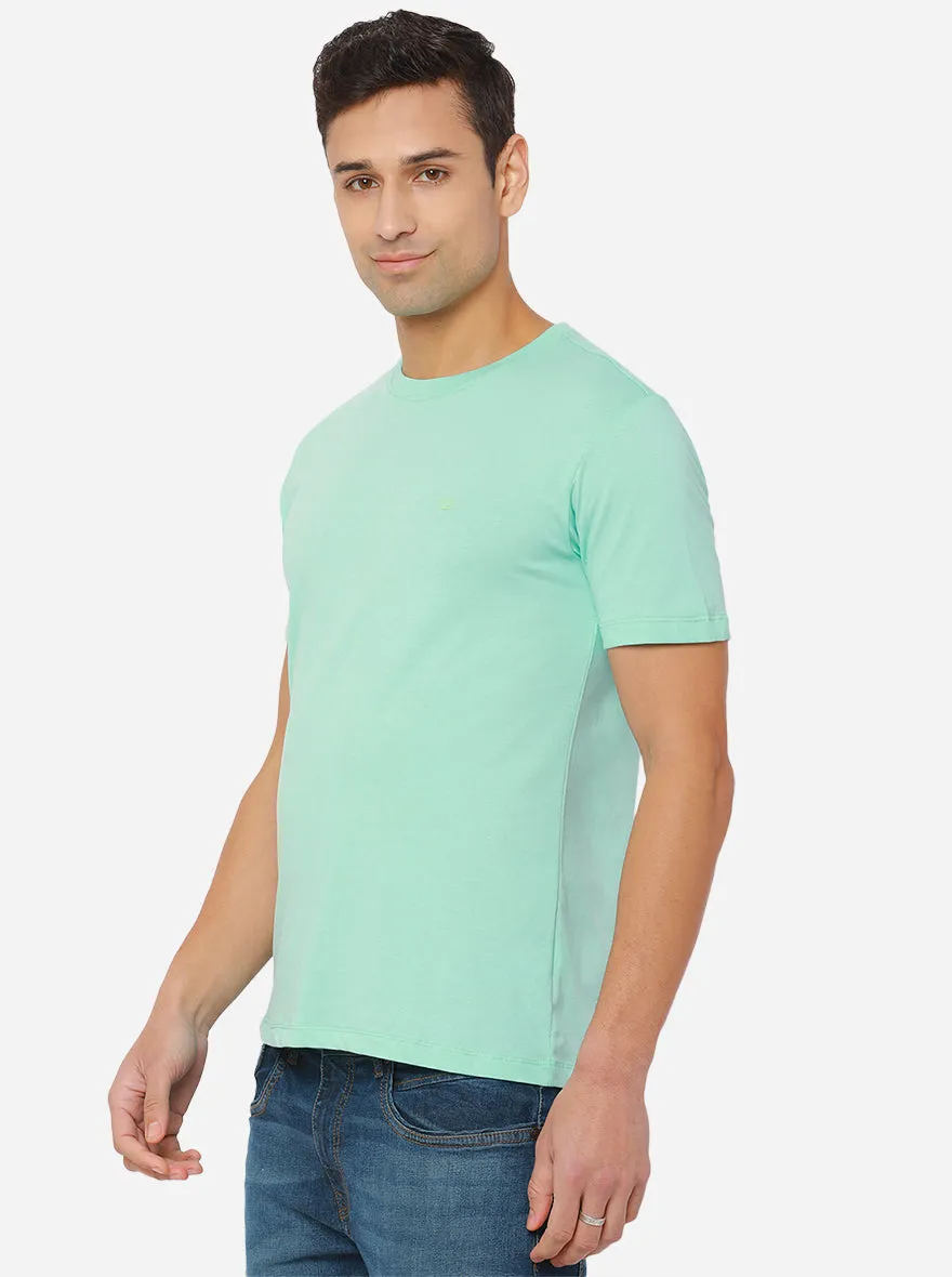 Yucca Green Solid Slim Fit T-Shirt | JadeBlue