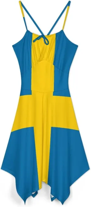Zakqeik Women's Transgender Pride Flag Camisole Dress Summer Midi Dress Party Casual Dress