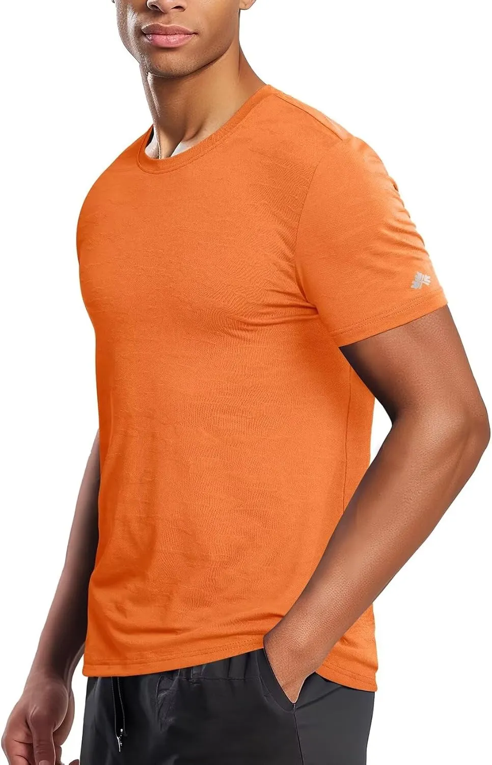 Zengjo Mens Athletic Shirts Short Sleeve Moisture Wicking Gym Workout Running Crewneck T-Shirt Quick Dry Sports Fitted Tee